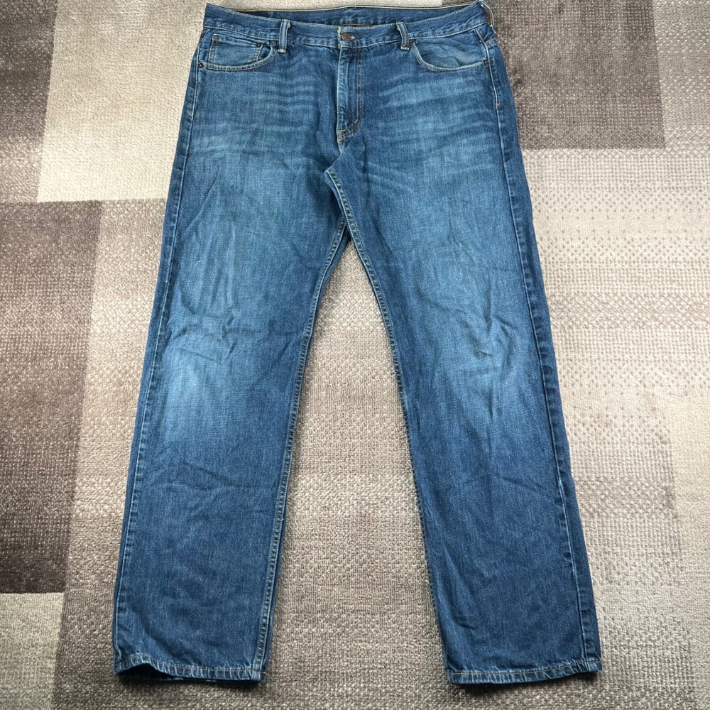Levis 569 Baggy Loose Straight Leg Jeans Mens 36x34 Blue Denim Whiskered